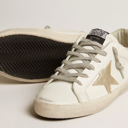 gold star and black glitter heel tab