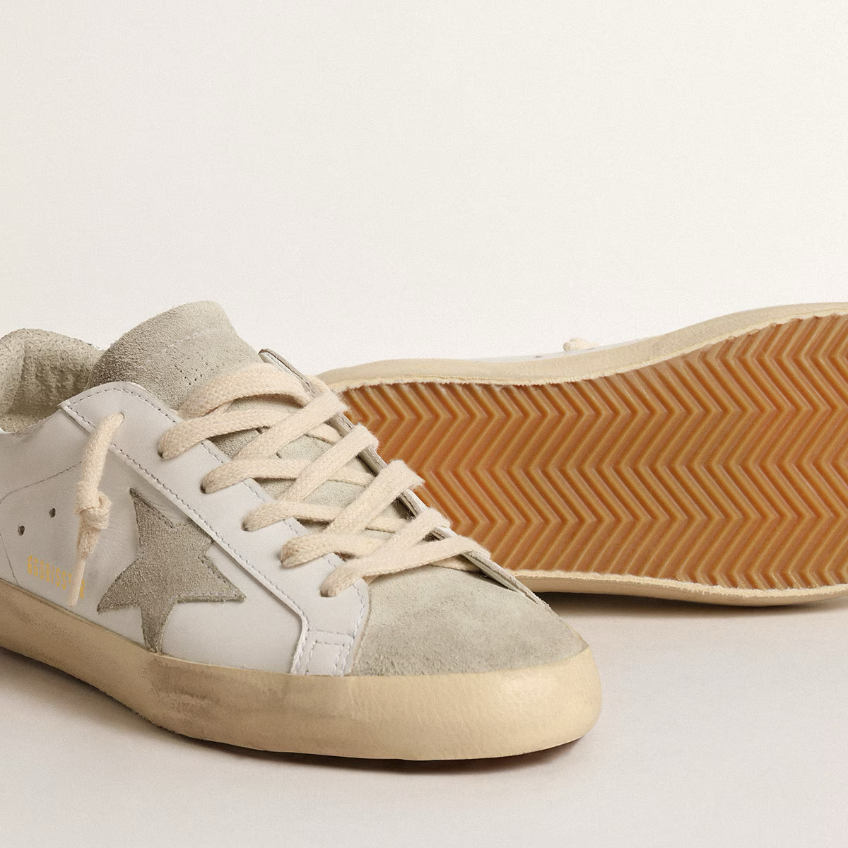 gray star and silver glitter heel tab