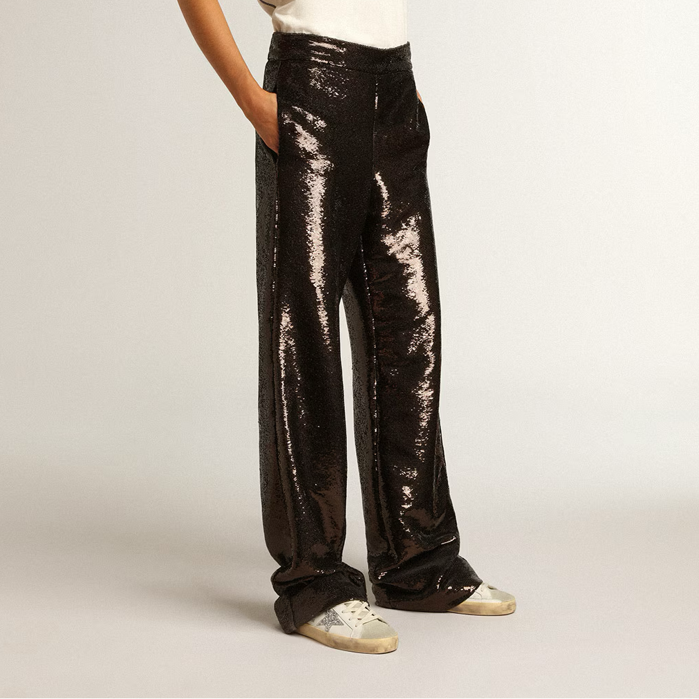 silver star and brown glitter heel tab